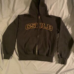 Long Beach State Champion Black Hoodie with Gold CSULB Logo